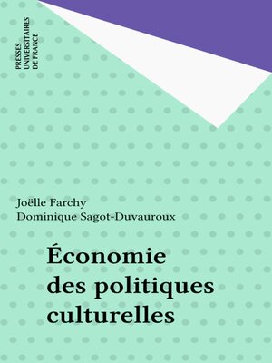cover image of Économie des politiques culturelles